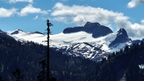 Snow-On-Meslilloet-Mountain-near-Squamish-and-Whistler-In-Daytime-In-British-Columbia,-Canada