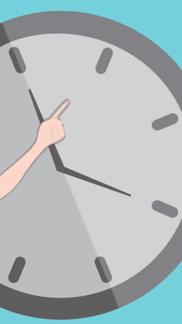 animation of woman talking over clock icon