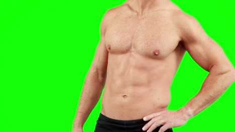 hombre musculoso posando para la cámara