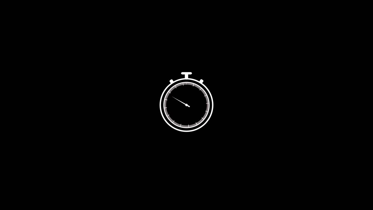 Minimal stopwatch timer icon animation for countdowns sports fitness time tracking productivity
