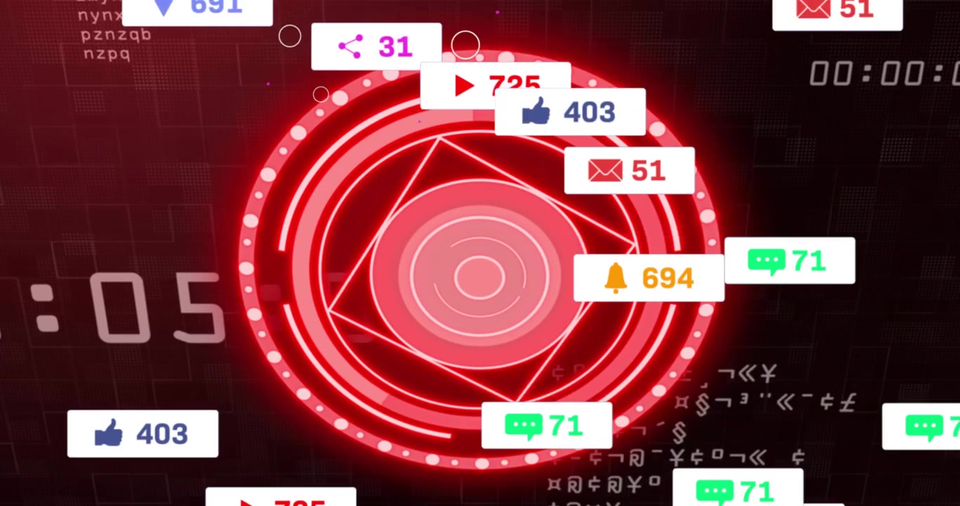 Timer hitting 00:01 initiating red rings pulsing while icons rushing representing engagement surge
