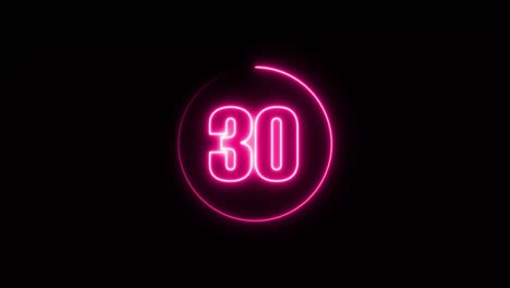 neon pink countdown timer on black background