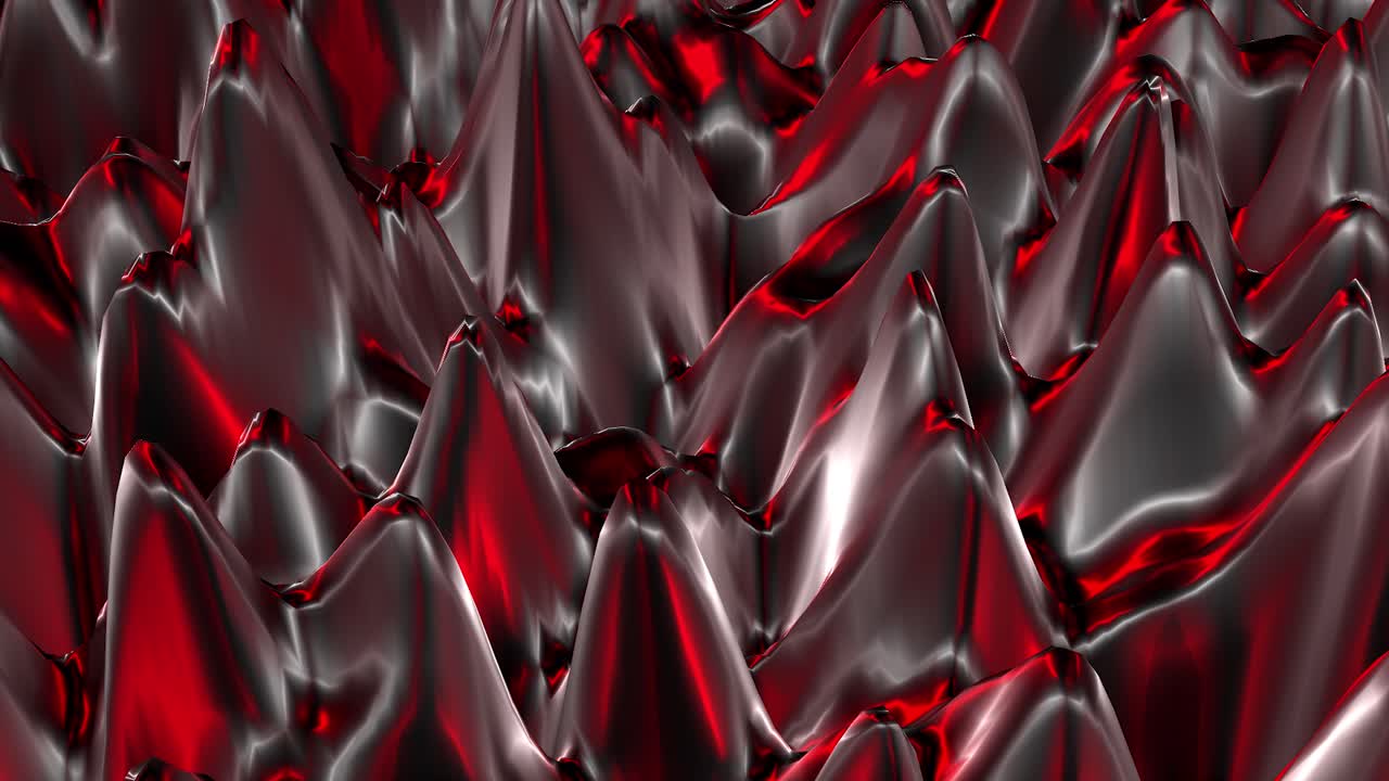 Dynamic Abstract Red and Black Metallic Surface Background Loop
