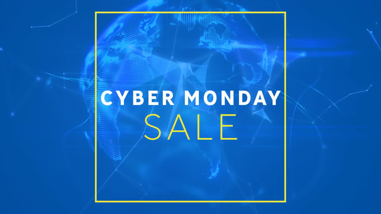 파란색 배경에 사이버 월요일 판매