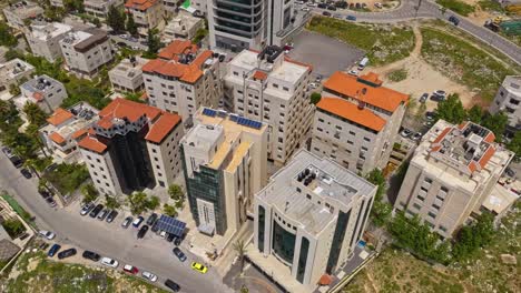 modern buildings at the city of ramallah in the central west bank, state of palestine