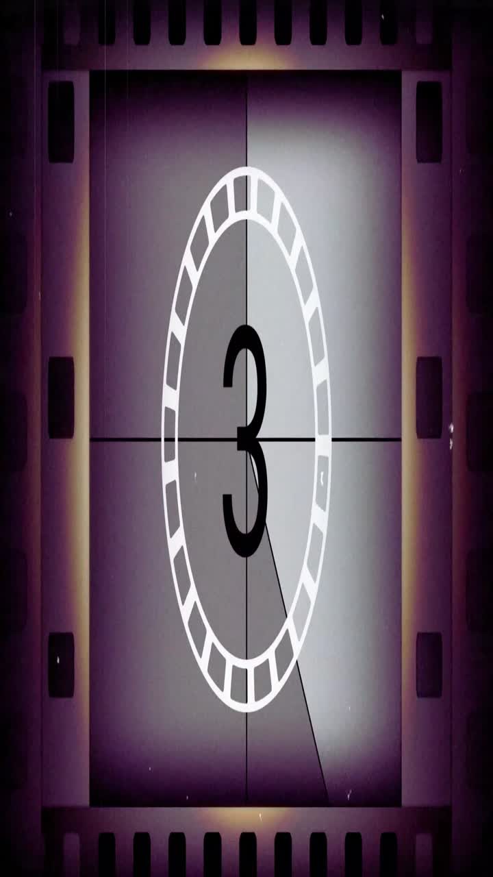 Retro Film Countdown with Scratches and Dust