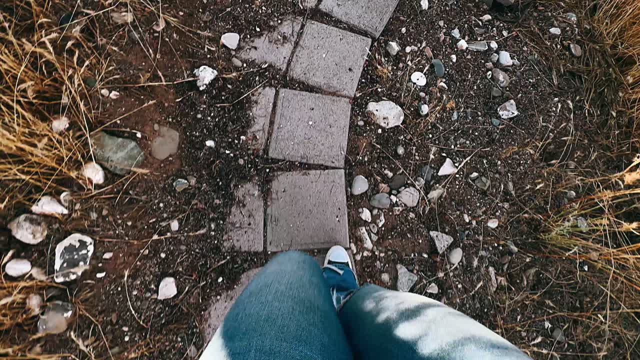 Walking on a Stone Path