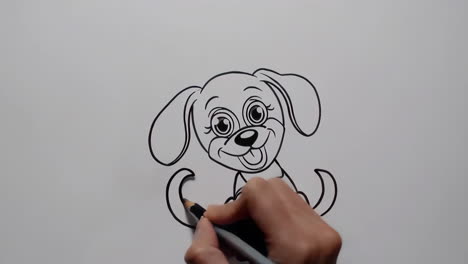 how to draw a cartoon dog puppy