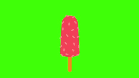 icono de helado con nueces apareciendo en la pantalla verde