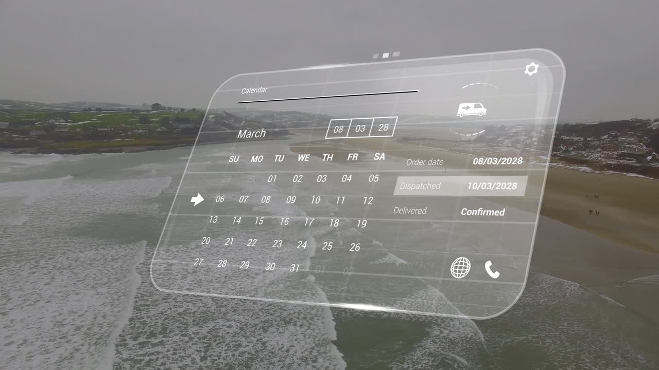 해양 풍경에 대한 데이터 처리와 함께 화면의 애니메이션