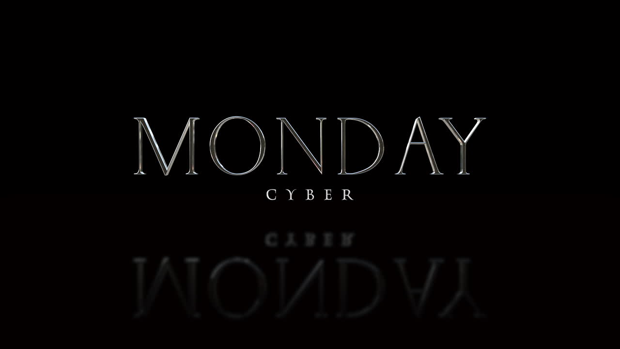 elegancia texto de lunes cibernético en degradado negro