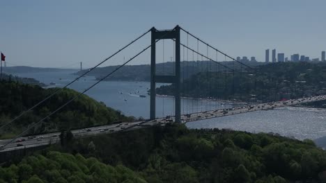 fatih sultan mehmet bridge drone video, april 2022, istanbul turkey