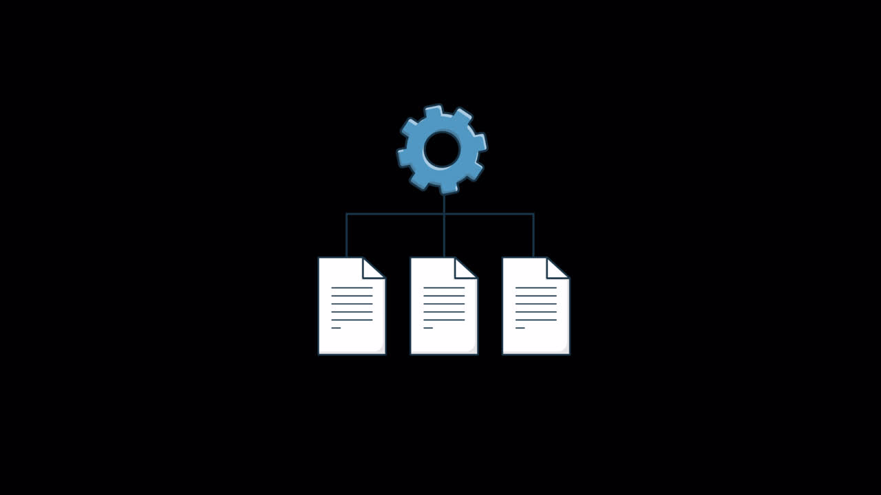 Animated Gear Processing and Organizing Document Files