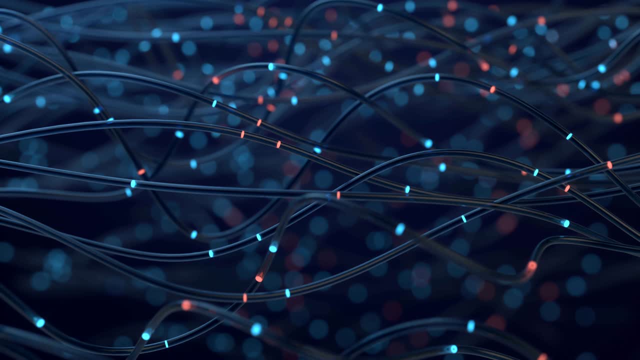 Optical Fibers Transmitting Data Concept