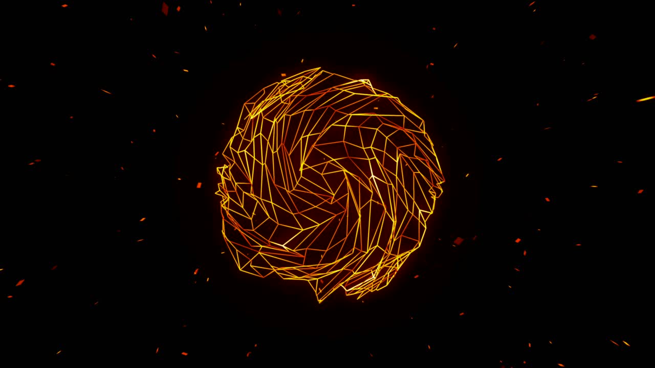 빛나는 추상적인 와이어 프레임 구