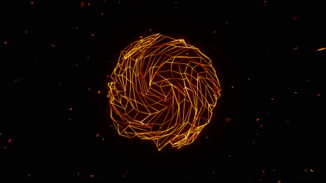 glowing abstract wireframe sphere