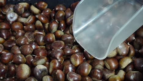 a basket with chestnuts in the market