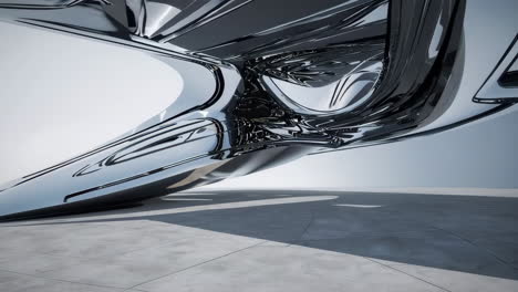 abstract metallic sculpture in a minimalist setting