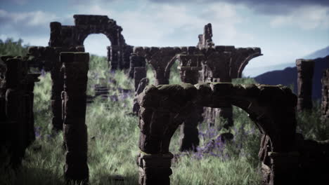 ancient stone ruins on a mountainside