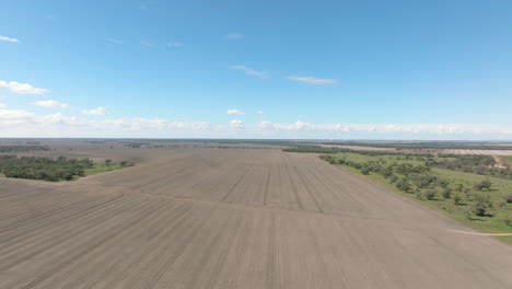 aerial: plowed cotton fields near moree, australia