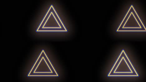 Neon-yellow-geometric-triangles-pattern-in-night