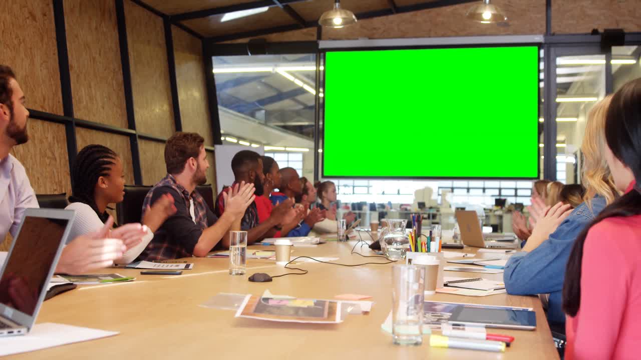 Business team having video conference