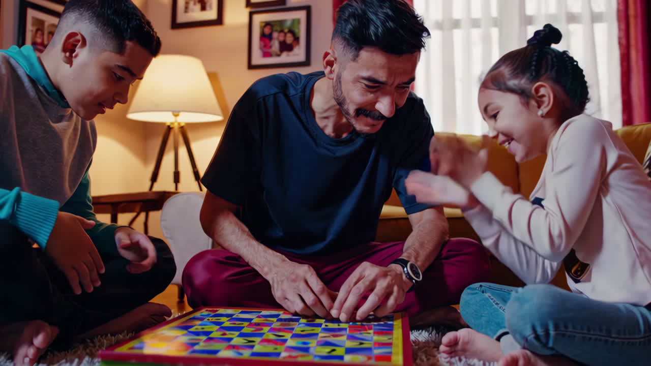 Family Playing a Board Game