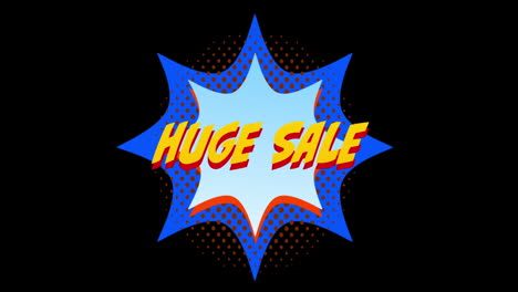 words huge sale in front of blue explosion effect 4k