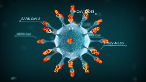 different variants strain of covid-19. fantasy  scientific 3d animation background