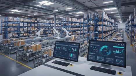 intelligent warehouse automation: a modern overview of smart logistics operations and real-time inventory management systems in a high-tech distribution center
