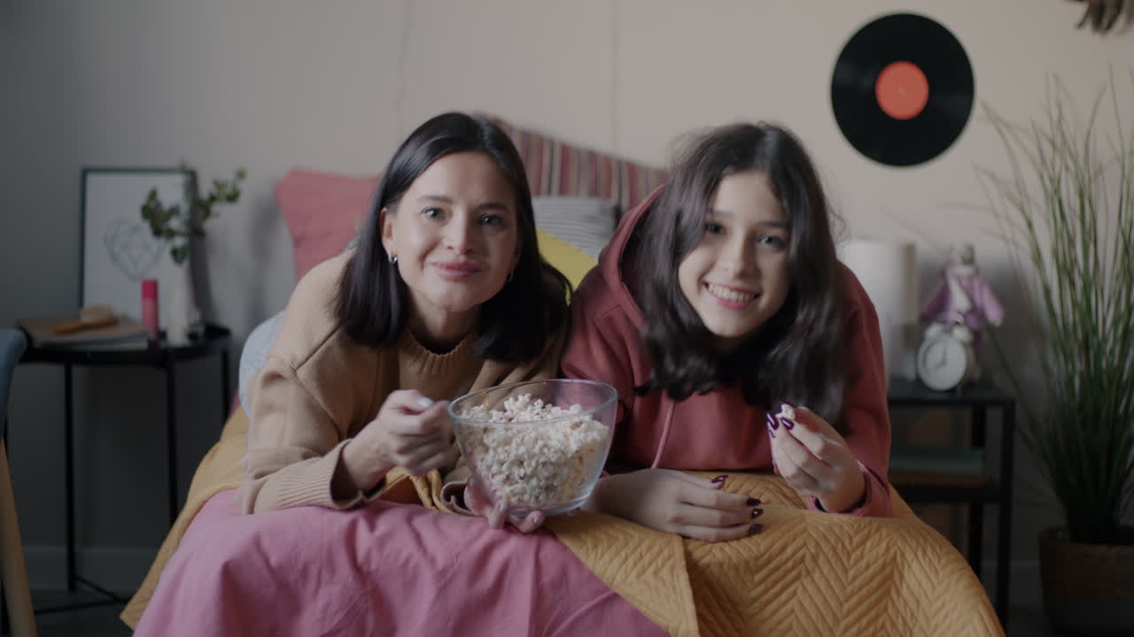 Sisters Enjoying a Movie Night
