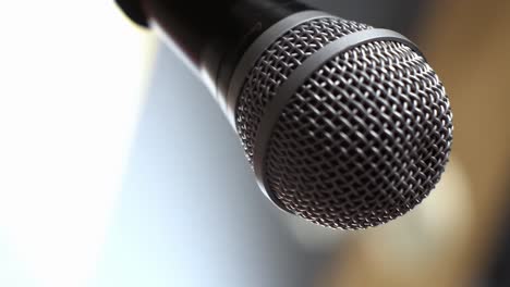 recording microphone. vertical detail shot