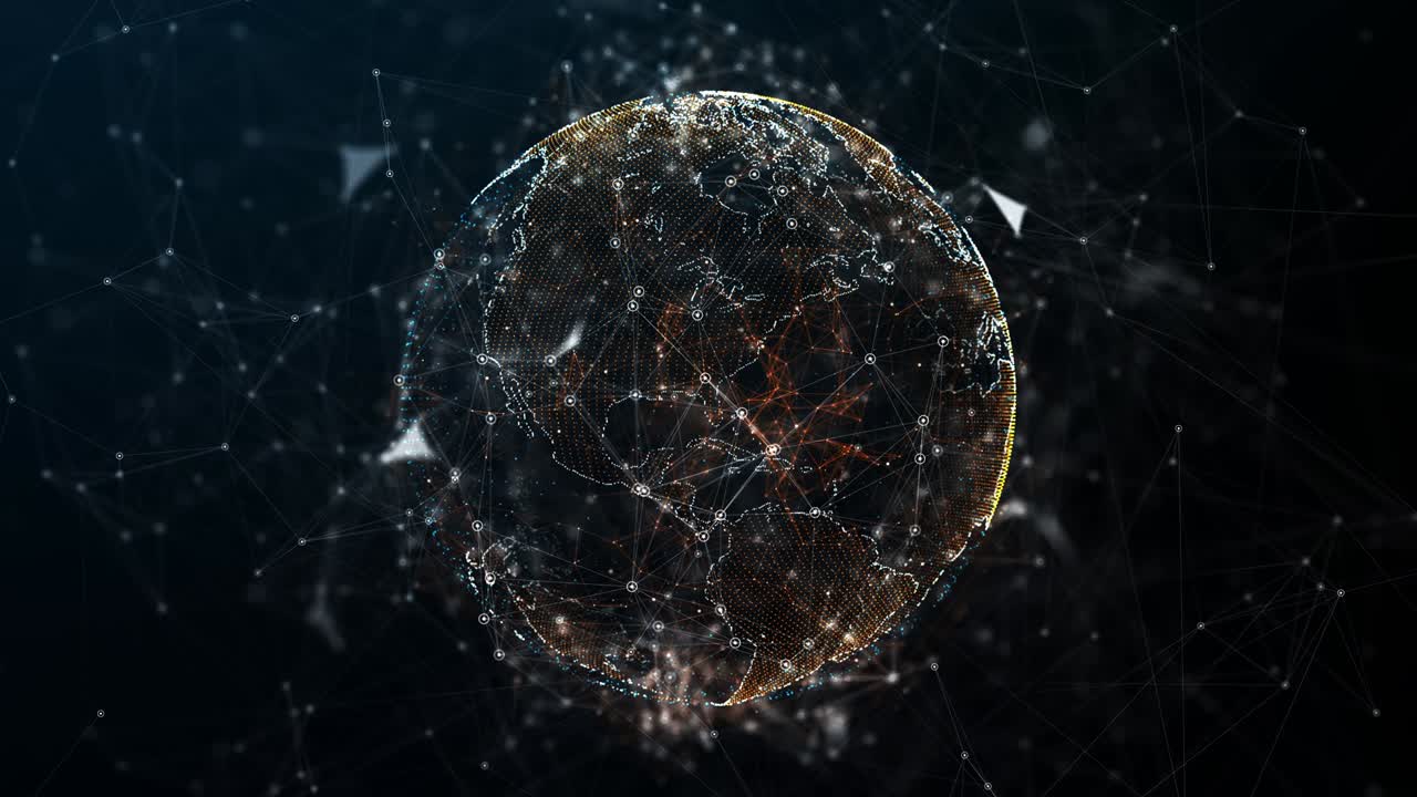 4K Futuristic technologic world map