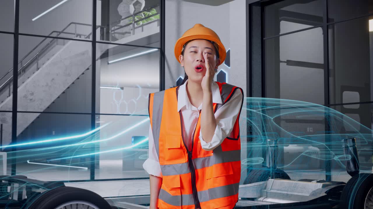 현대 자동차 공장에서 여성 엔지니어