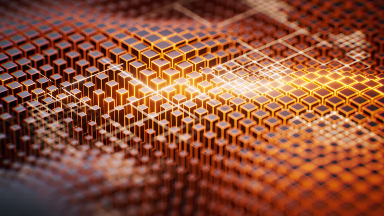Sfondo astratto con pannelli cubici, rendering 3D