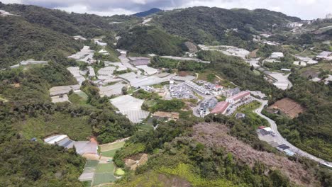 general landscape view of the brinchang district within the cameron highlands area of malaysia