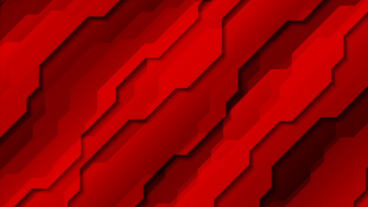 Bright red abstract technology geometric motion design