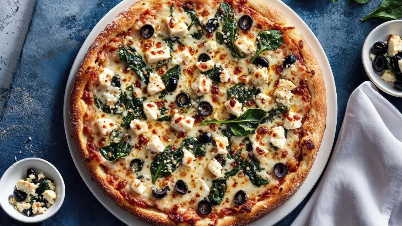 그리스 스파나치 페타 피자