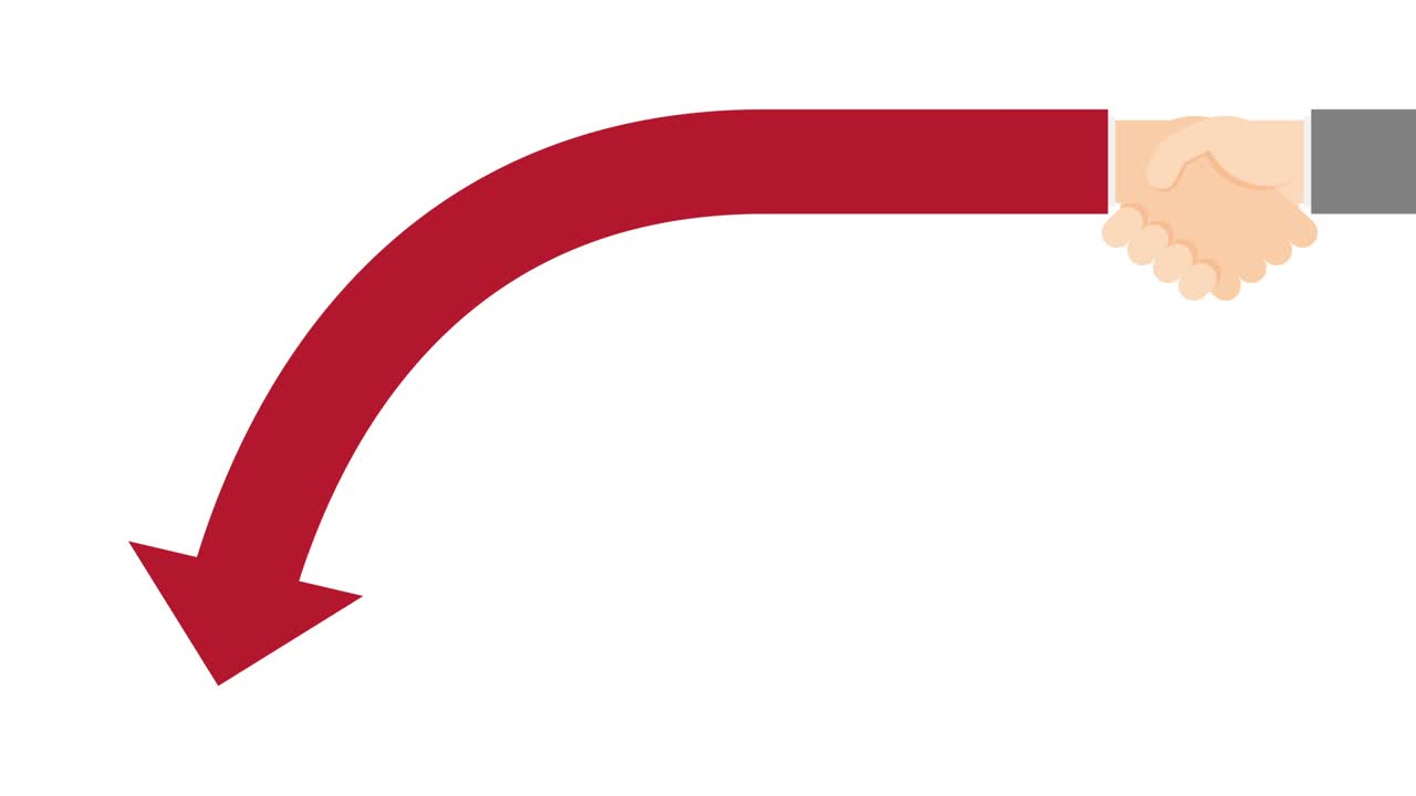 드셰이크 비즈니스맨 세트, 비즈니스 파트너 연결 개념, 백색 배경에 일러스트레이션, 복사 공간과 함께 원활한 루핑 애니메이션, 복사 장소와 함께 4k