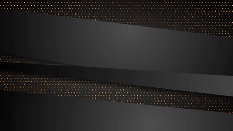 fondo de movimiento corporativo de tecnología negra con puntos dorados