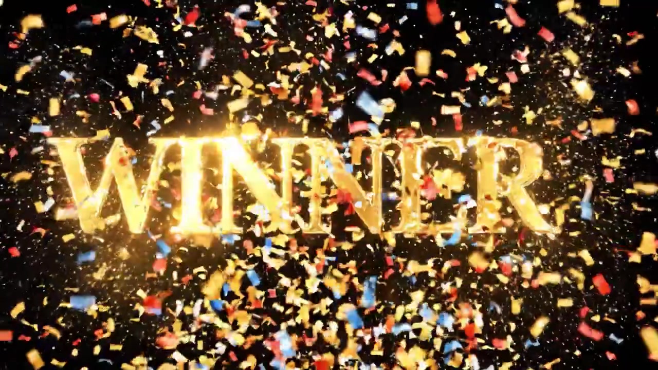 A Celebration of Victory: A Vibrant Explosion of Colorful Confetti Highlights the Joy and Triumph of Being a Winner against a Dark Backdrop