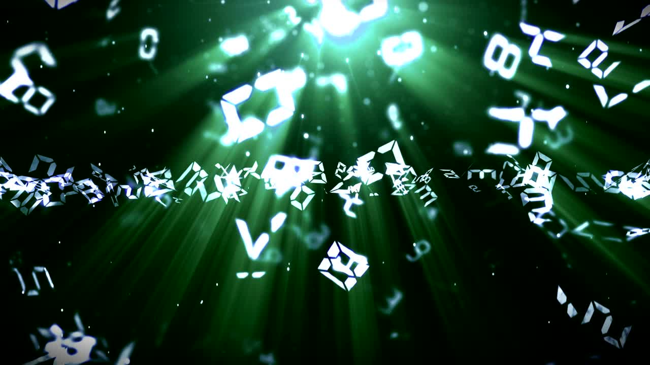 el giro de los números de fondo, animación cg, bucle