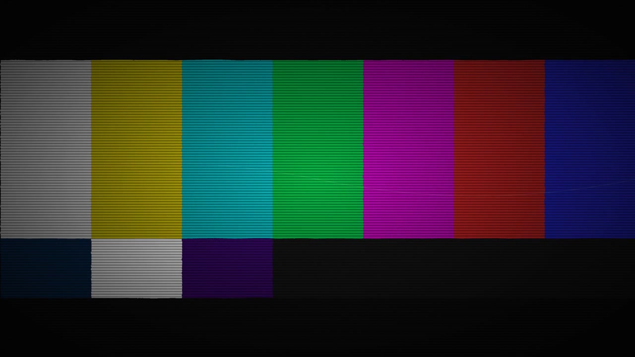 Television Test Pattern with Glitch and Signal Interference