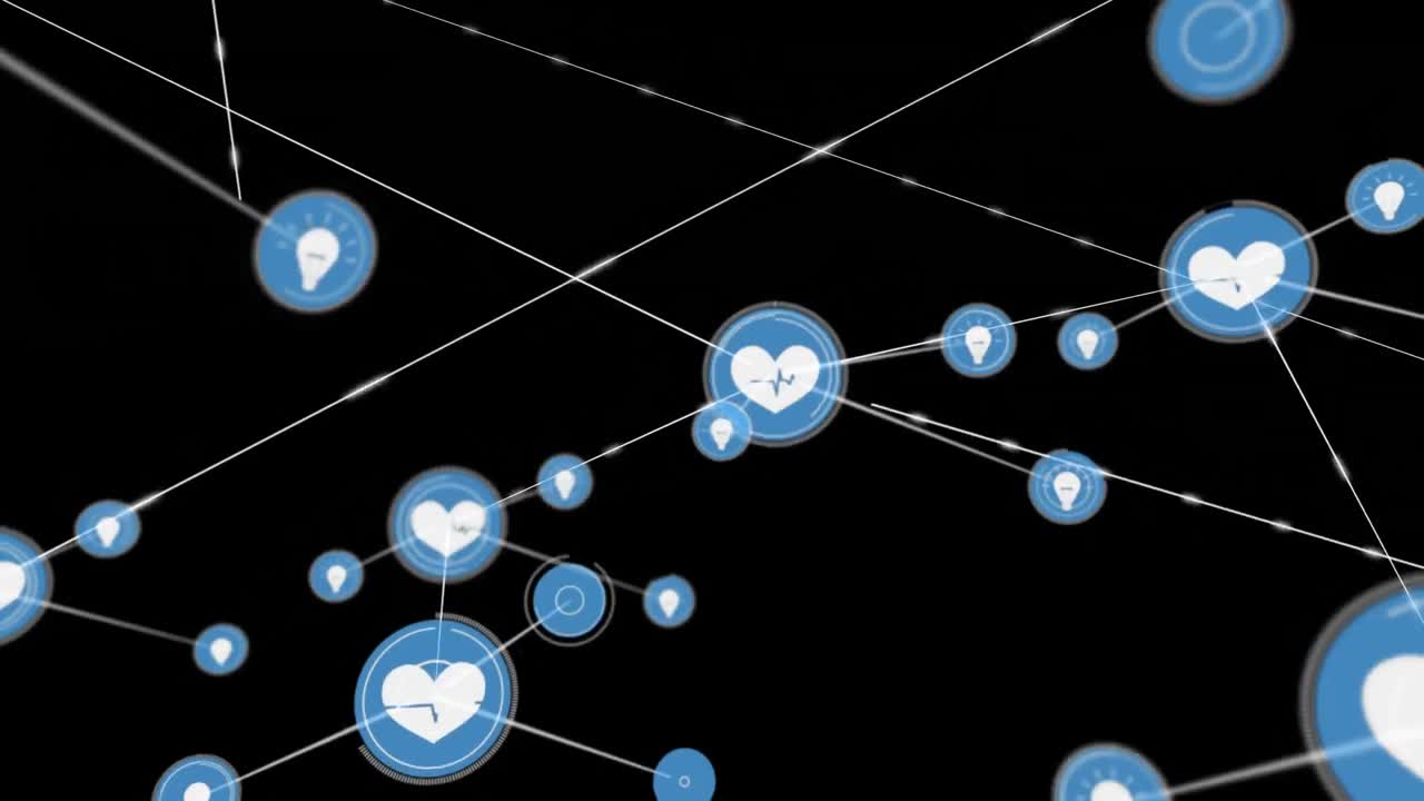 соединители движутся на черном фоне