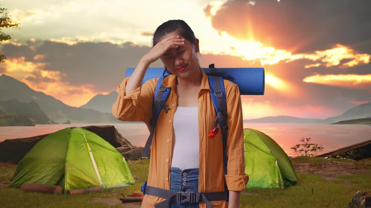 Tired Camper at Sunset