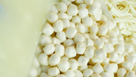 pile of white cheese balls