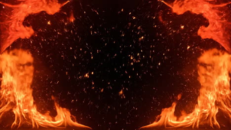 abstract fire background with fiery flames and embers