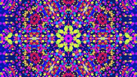 simetría estelar. efecto caleidoscopio de superficie líquida ondulada brillante con círculos distorsionados flotan como gotas de pintura en aceite. fondo creativo con gradiente multicolor en 4k. 3d