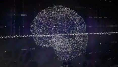 animación del procesamiento de datos sobre el cerebro humano