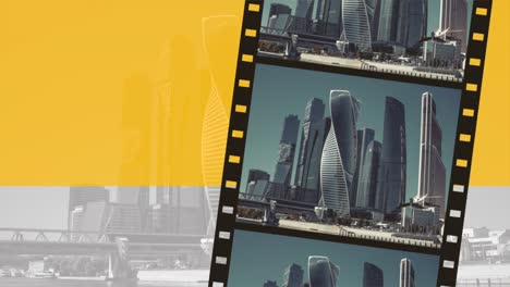 modern photographic film with moscow city